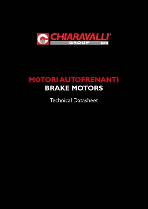 Catalogue cover Brake motors – Chiaravalli (technical annex)