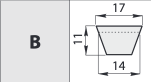Curea trapezoidala tip B 34 1/2 (17x14x900Li)