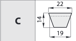 Curea trapezoidala tip C 39 3/4 (22x19x1583Li)