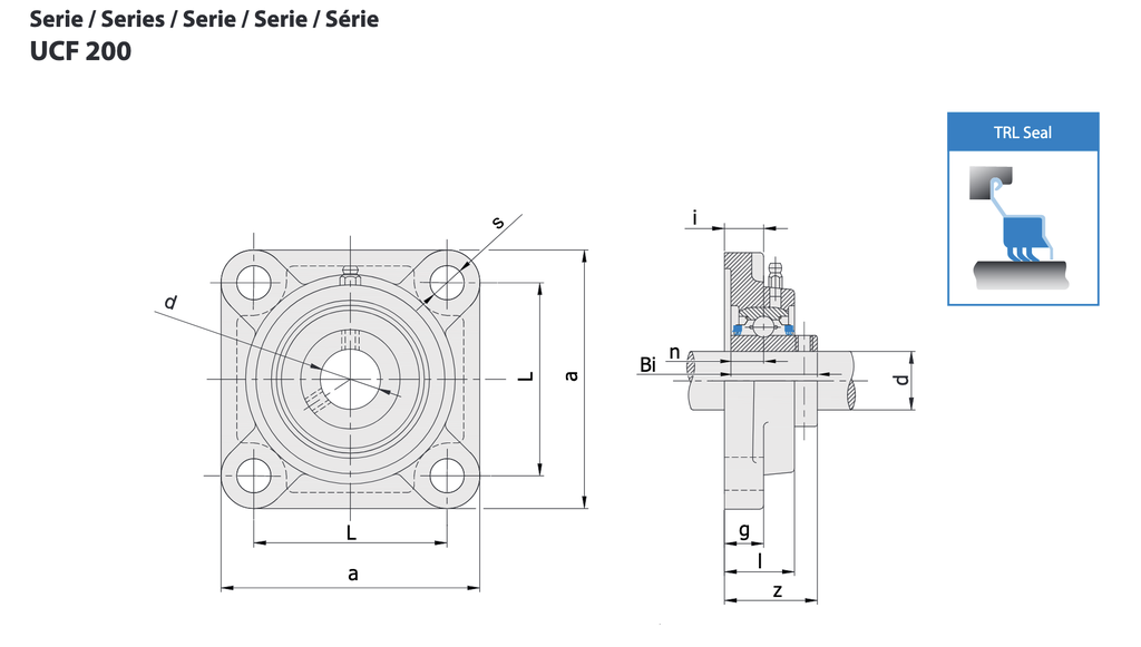 PILLOW BLOCK UCF 215 GUARNIZIONE TRIPLO LABBRO