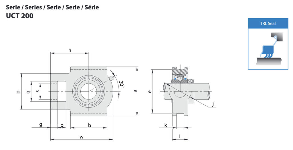 PILLOW BLOCK UCT 212 GUARNIZIONE TRIPLO LABBRO