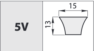 Curea trapezoidala ingusta tip 5V/15N 1250 Lp (15xx3175 Le)