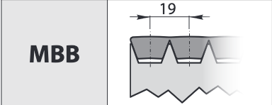 MULTIBAND V-BELTS B 120 RIB 3 