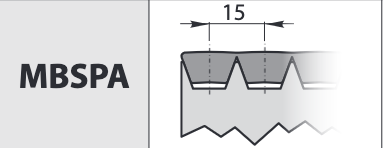 Curea trapezoidala multipla tip MBSPA  3150 cu 3 caneluri
