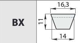 Curea trapezoidala dintata tip BX 44