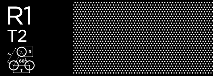 Tabla perforata otel inoxidabil (AISI 304) 0,8x1000x2000 mm R1 T2