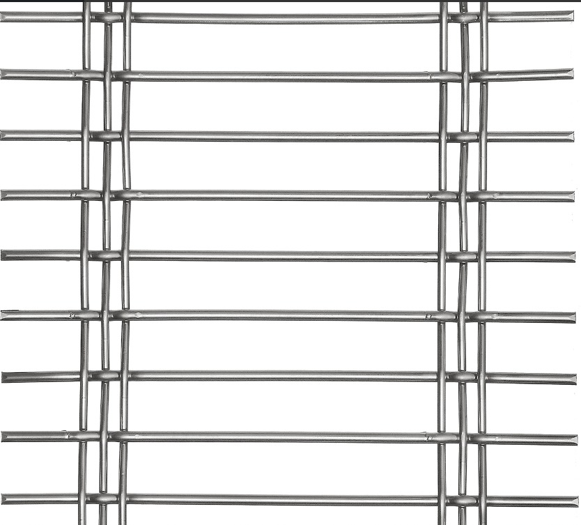 Plasa decorativa din inox AISI304,  Tije D4mm x Pas 20,5mm Fir spiralat D3*3mm x Pas 110mm