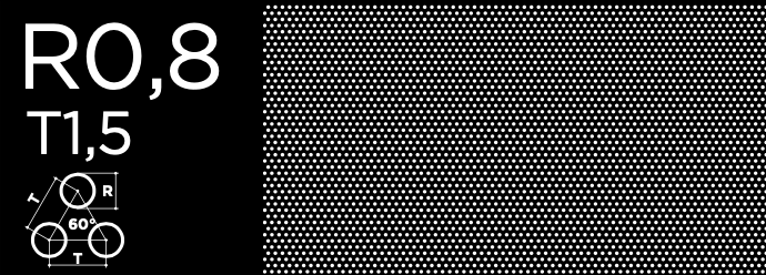 Tabla perforata inox 0,5x1000x2000 mm R0,8 T1,5