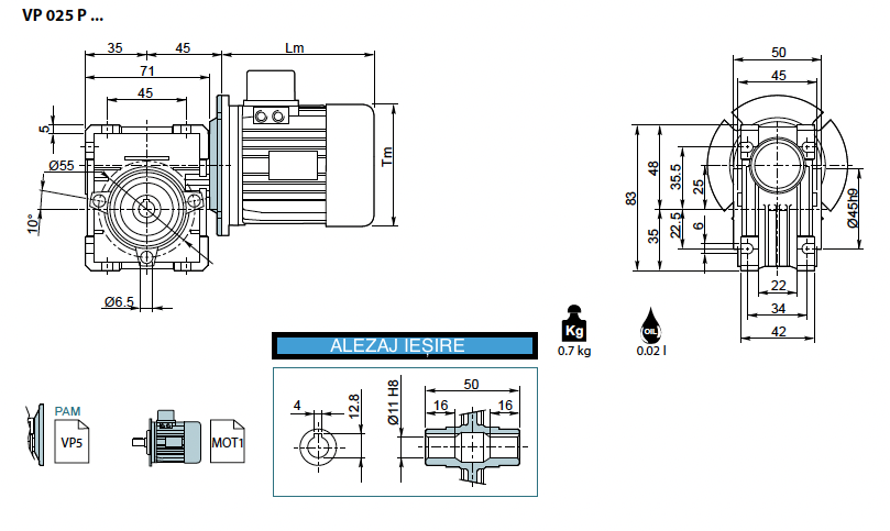 Reductor melcat tip VP 025 i-30 PAM56B14