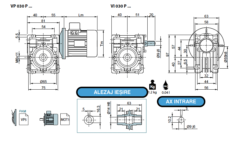 Reductor melcat tip VP 030 i-20 PAM63B14