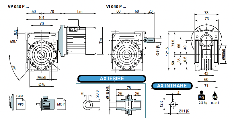 Reductor melcat tip VP 040 i-10 PAM71B5