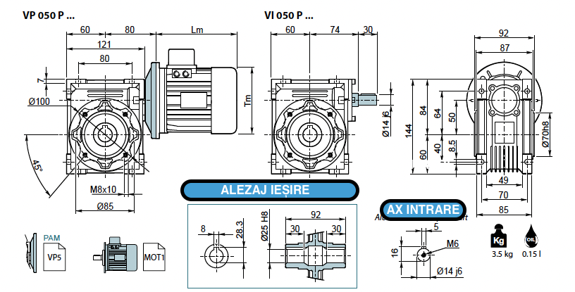 Reductor melcat tip VP 050 i-5 PAM80B14