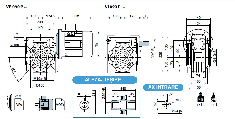 Reductor melcat tip VP 090 i-30 PAM100/112B5