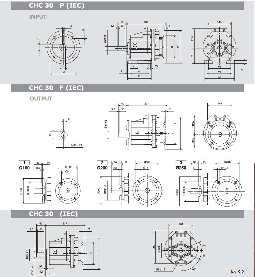 Reductor coaxial tip CHC30 i-10,28 100F28