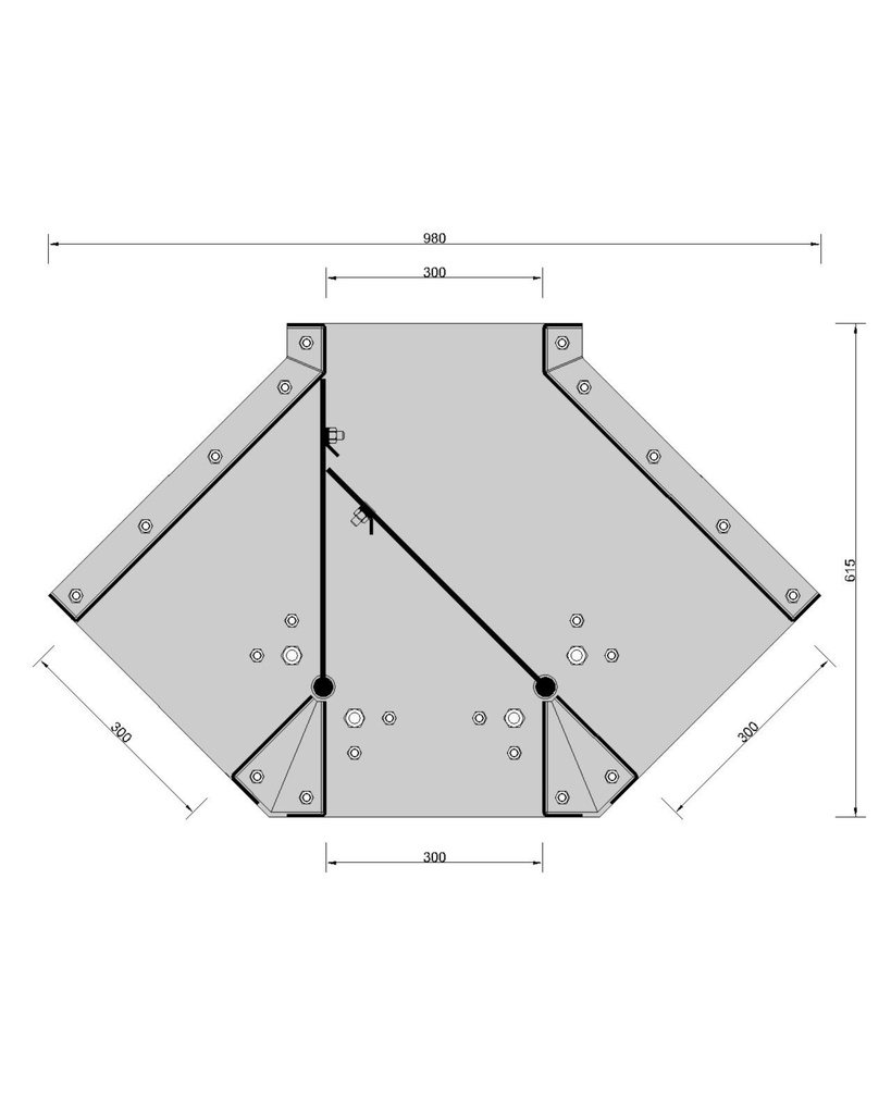 Deviator de siloz cu 3 cai - 300x300mm motoreductor 0,18kW cu senzori inductivi 18mm NO