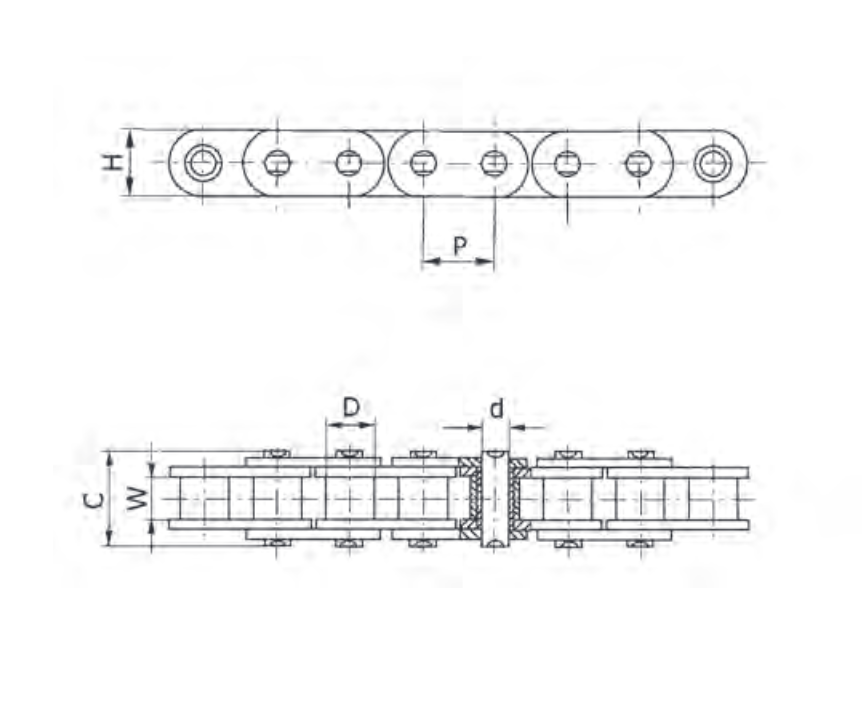 SIMPLEX CHAINS             1" H=21  STR.PLATES 