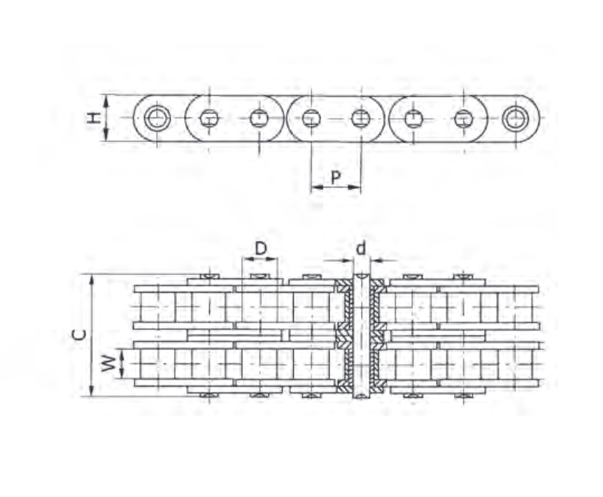 DUPLEX  CHAINS             1" H=21  STR.PLATES 