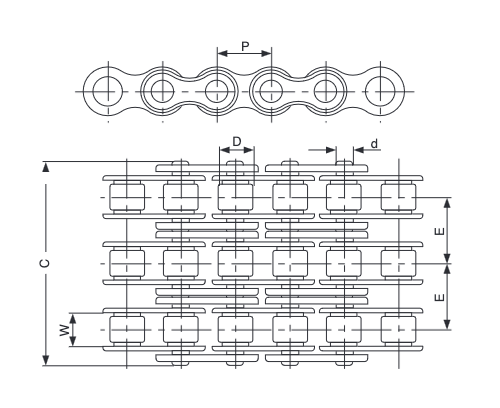 TRIPLEX CHAINS             1/2   ASA40       