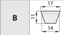 Curea trapezoidala tip B 30 1/2 (17x14x829Li)