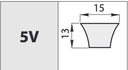 Curea trapezoidala ingusta tip 5V/15N 1250 Lp (15xx3175 Le)