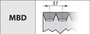 Curea trapezoidala multipla tip MBD  225 cu 3 caneluri