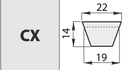 Curea trapezoidala dintata tip CX 51