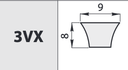 RAW EDGE V-BELTS 3VX 900 