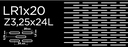 Tabla perforata otel 1x1000x2000 LR1x20 Z3,25x24L