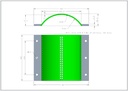 Sita moara conform desen grosime 7mm, roluita gauri R160 gauri rotunde D8,4mm 24x23 gauri, total 552 cu margini grosime 11,5mm si 3 gauri de prindere pe fiecare parte D14mm 